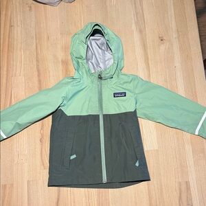 Patagonia Kids' Two-Tone Green Raincoat